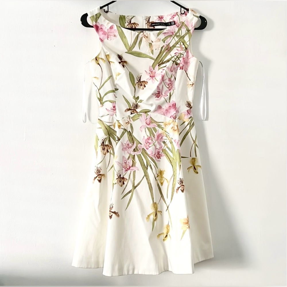 KAREN MILLEN The Atelier Flare Sundress Sleeveless Scoop Neck Midi - Petite
